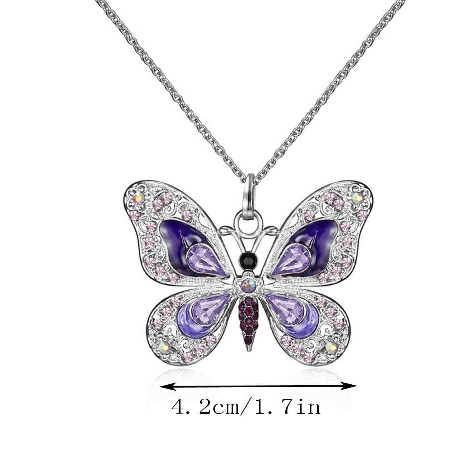 Mothers Day Gifts, Butterfly Necklace, Opal Jewelry Pendant Necklaces for Women, Silver Necklaces Gift for Women, Girls Gifts for Birthday Valentine'S Day